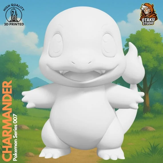 Charmander STL 3D printed figure, back view