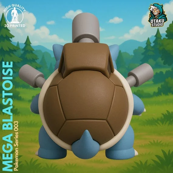 Mega Blastoise STL 3D printed figure, side view