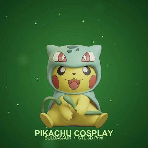 Pikachu Bulbasaur Cosplay 3D Print Model