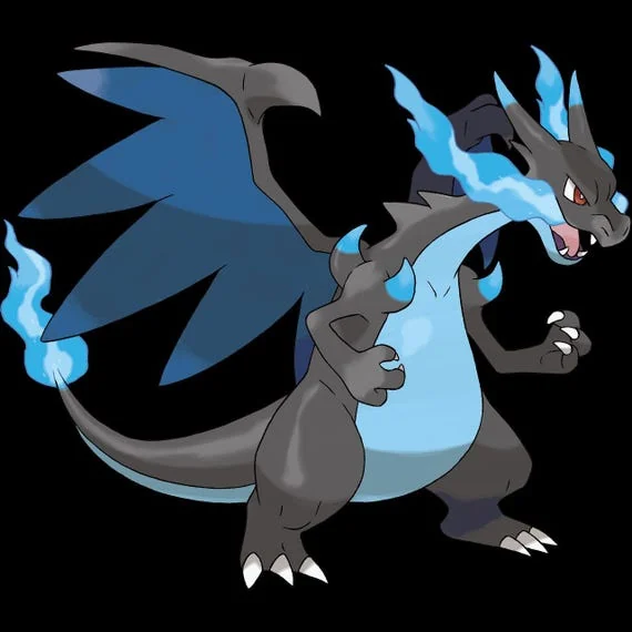 Mega Charizard X Pokemon official artwork, included in the 36 Mega Evolution STL bundle