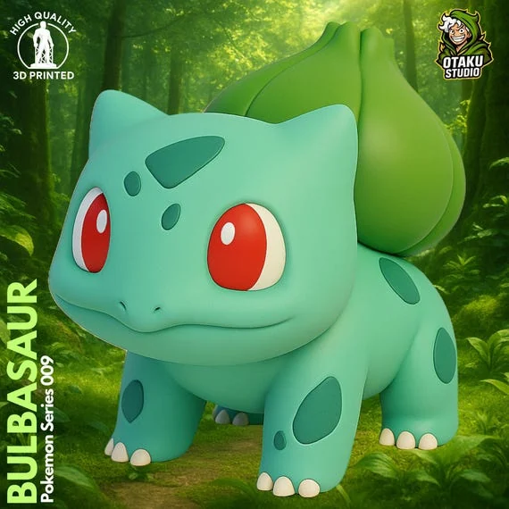 Bulbasaur STL 3D printed figure, side view