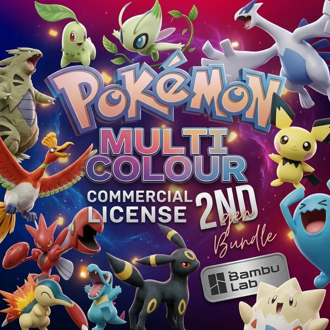 101 Johto Pokemon Multicolor STL & 3MF Pack