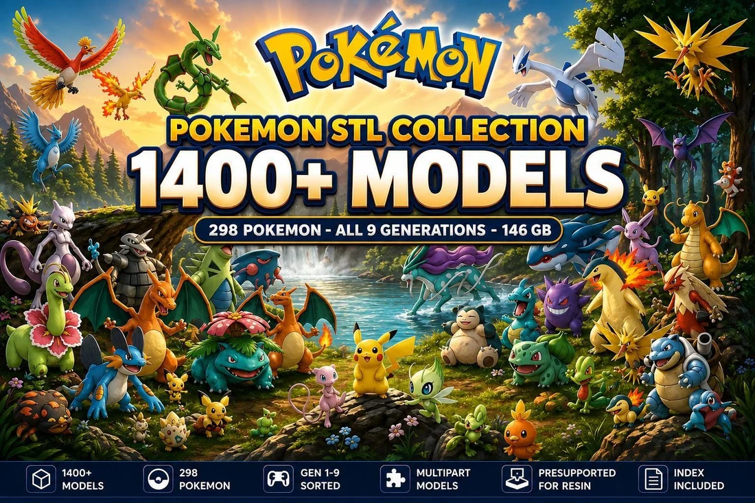 1400+ Pokemon STL Collection: Generations 1-9