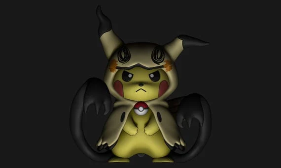 Mimikyu Pikachu Cosplay STL 3D printed figure, side view