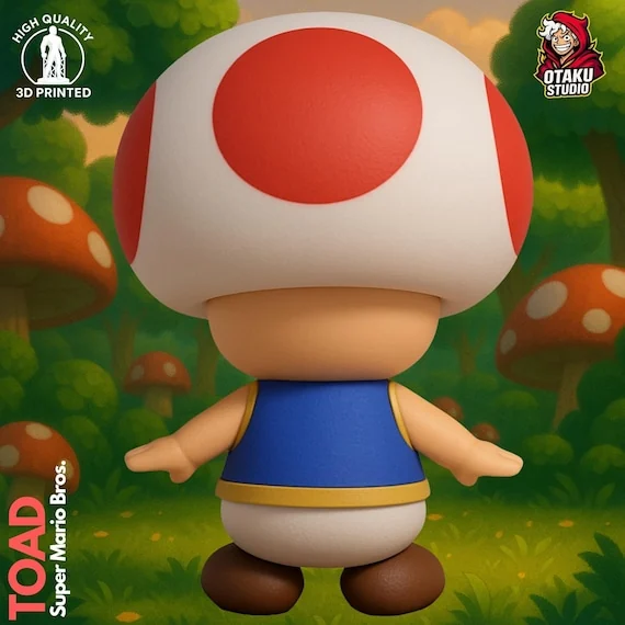 Toad STL 3D printed figure, side view