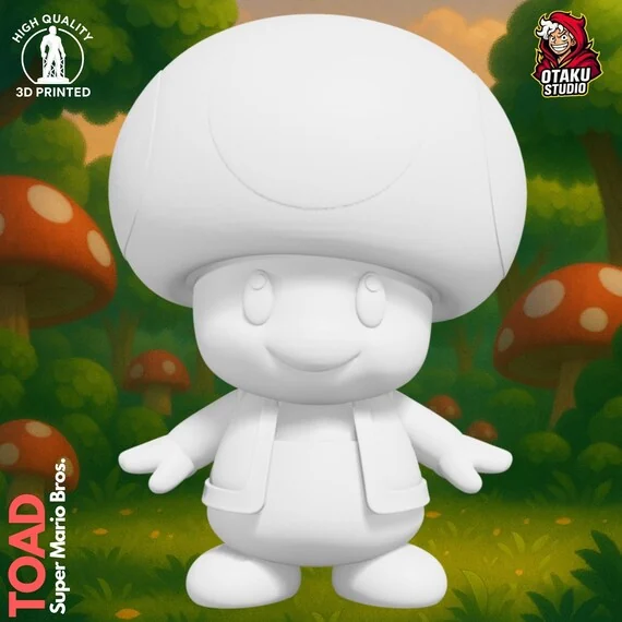 Toad STL 3D printed figure, back view