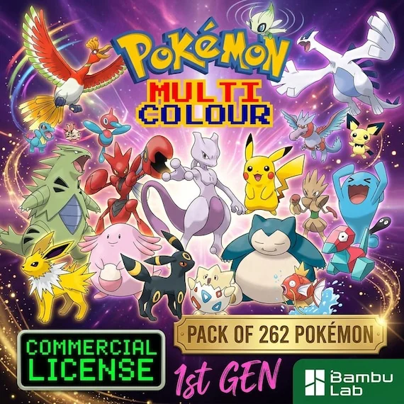 262 Pokemon Multicolor STL & 3MF Bundle