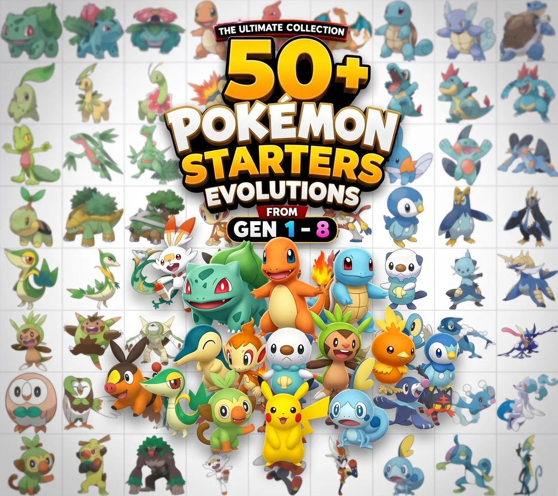 72 Pokemon Starters STL Pack: Generations 1-8