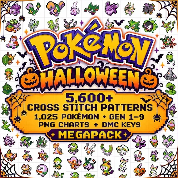Halloween Pokemon Cross Stitch Patterns