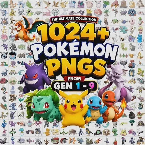 1368 Pokemon PNG Clipart Bundle