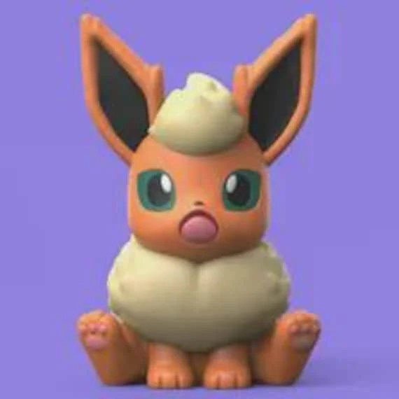 Eevee Pokemon 3D printed and painted figure from the STL file